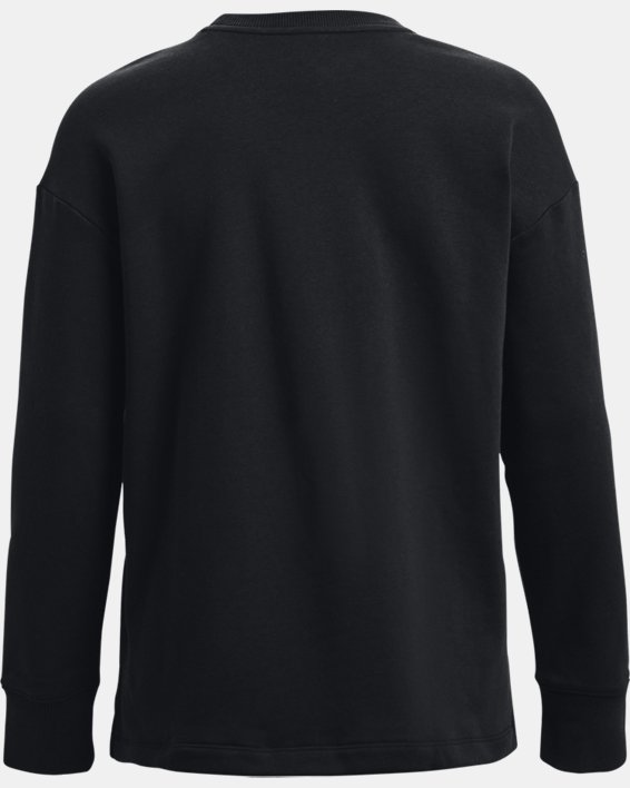 Damen UA Rival Fleece Oberteil mit Rundhalsausschnitt in Übergröße, Black, pdpMainDesktop image number 5